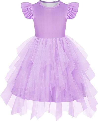 COTRIO Girls Dress Tulle Tutu Dress for Girls Dresses Toddler Kid Summer Dresses Ruffle Twirly Sundress Birthday Party Outfit in Saudi Arabia