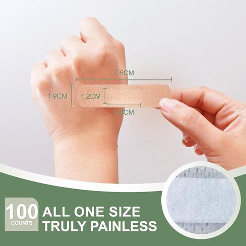 Hysimedy Silicone Bandages for Sensitive Fragile Skin 3/4"x3" 100 Count Flexible Fabric Latex Free Hypoallergenic Breathable Small Bandages for Wounds Easy Painless Removal for Geriatric and Children in Saudi Arabia