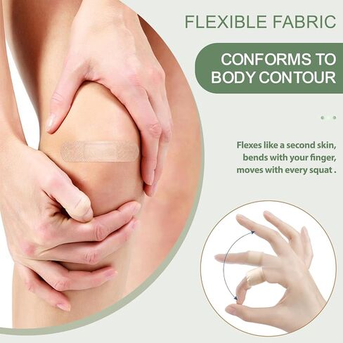 Hysimedy Silicone Bandages for Sensitive Fragile Skin 3/4"x3" 100 Count Flexible Fabric Latex Free Hypoallergenic Breathable Small Bandages for Wounds Easy Painless Removal for Geriatric and Children in Saudi Arabia