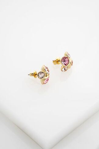 Ted Baker Lynda Jewel Cluster Stud Earrings for Women (Gold/Pink Multi Crystal) in Kuwait