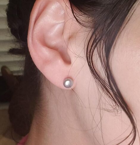 8mm Freshwater Pearl Earrings Pearl Stud 3 Pairs Pink White Black Red Blue in Kuwait