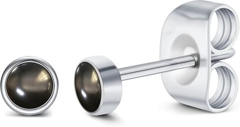 Obsidian Titanium Stud Earrings Hypoallergenic Earrings for Men and Women Stylish, Unique and Minimalist Earrings 3/4/5mm in Saudi Arabia