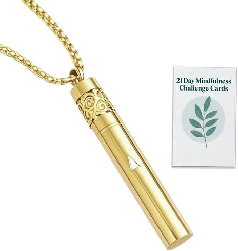 Mindfulness Breathing Necklace & Essential Oil Diffuser for Women Men Gift 2-in-1 Stainless Steel Breathlink Jewelry for Inner Balance, Daily Focus, Yoga, and Meditation in Saudi Arabia
