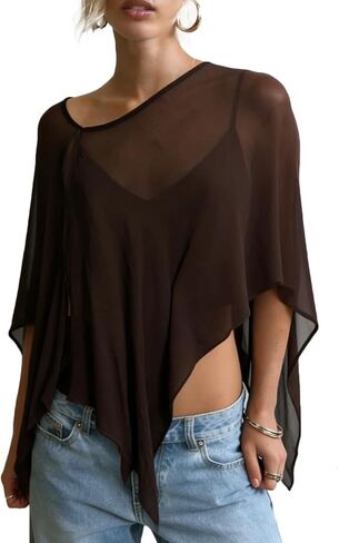 Women Chiffon Cape Shawl Sheer Poncho Top Cover Up Shrugs Shawl Evening Dresses Wedding Party Shawl Tops in Kuwait