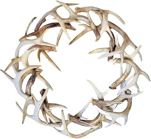 Sewroro Resin Deer Antler Garland Decoration 7.87 Inch Multi-Color Rustic Christmas Wreath for Front Door Wall Window and Party Decor Handcrafted Seasonal Hanging Ornament in Kuwait