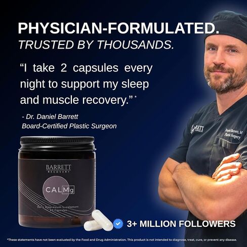 CALMg Magnesium Pills for Sleep & Recovery | Surgeon Formulated | Magnesium Citrate & Glycinate | Enhanced Supplement Blend for Restful Sleep, Muscle Relaxation & Post Surgery in Saudi Arabia