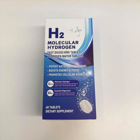 Hydrogen Water Tablets with Magnesium, 12PPM H2 Molecular Hydrogen Tablets for Drinking Water, Mineral Supplements for Focus, Energy Boost, Healthy Aging, 60 Count 2 Month Supply in Saudi Arabia
