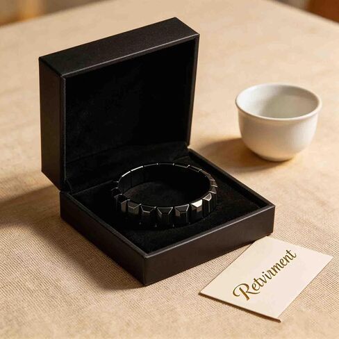 Hematite Bracelets Retirement Gift for Woman Men, Natural Pure Black Hematite Stones Handmade Bracelets, Stretch Beads Inspirational Jewelry Meaningful Retirement Gifts in Saudi Arabia