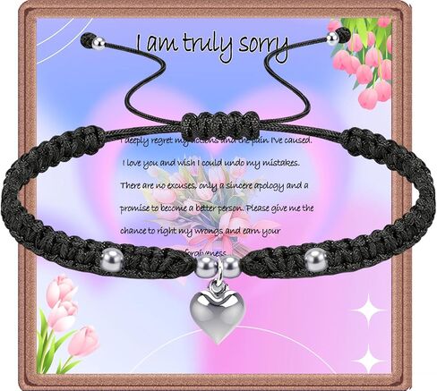 Apology Bracelet Gifts, Im Sorry Gifts, Sorry and Forgive Me Gift Comes in Gift Box with Apology Card For Wife, Girlfriend, Friends in Saudi Arabia