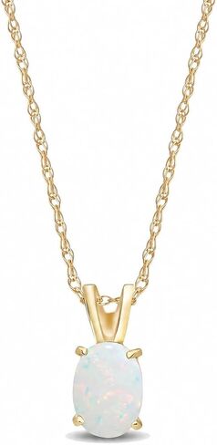Galaxy Gold GG 14k Yellow, White, Rose Gold Oval-shaped Natural Opal Pendant Necklace in Kuwait