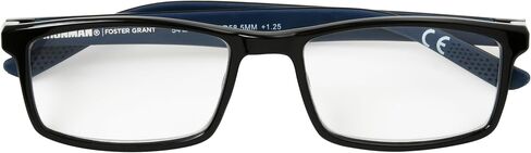 Foster Grant IRONMAN Men's Sprint Rectangular Reading Glasses, BLACK, 2x in Kuwait