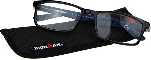 Foster Grant IRONMAN Men's Sprint Rectangular Reading Glasses, BLACK, 2x in Kuwait