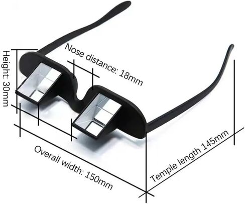 Lazy Glasses 90 Degree Horizontal Prism Glasses for Laying Down Reading and Watching TV Lazy Spectacles Glasses Over Glasses HD Reading Glasses, Myopia Presbyopic usable, Neck Pain Relief, Unisex in Saudi Arabia