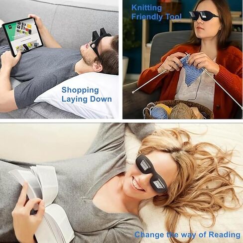 Lazy Glasses 90 Degree Horizontal Prism Glasses for Laying Down Reading and Watching TV Lazy Spectacles Glasses Over Glasses HD Reading Glasses, Myopia Presbyopic usable, Neck Pain Relief, Unisex in Saudi Arabia