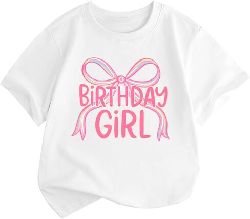 BeWithYou Birthday Girl Shirt Cute Bow Shirts 4th 5th 6th 7th 8th 9th 10th 11th 12th 13th Graphic Tee for Kids Party Tees Top in Saudi Arabia