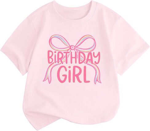 BeWithYou Birthday Girl Shirt Cute Bow Shirts 4th 5th 6th 7th 8th 9th 10th 11th 12th 13th Graphic Tee for Kids Party Tees Top in Saudi Arabia