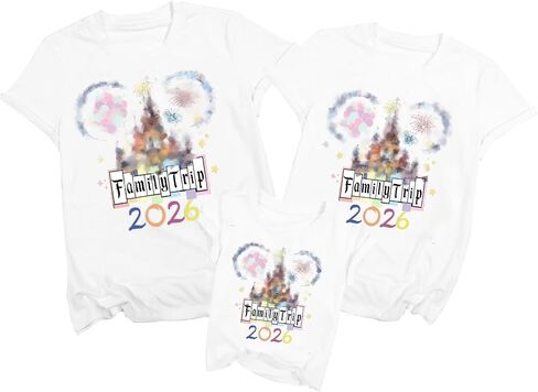 Magical Family Shirt Matching 2026 Family Trip Shirts Castle Graphic T Shirt Mom and Mini Summer Vacation Tee Tops in Saudi Arabia