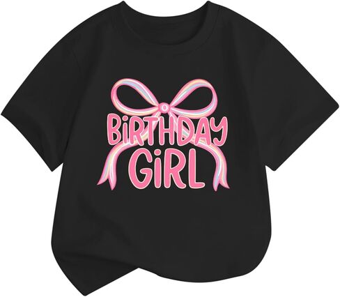 BeWithYou Birthday Girl Shirt Cute Bow Shirts 4th 5th 6th 7th 8th 9th 10th 11th 12th 13th Graphic Tee for Kids Party Tees Top in Saudi Arabia