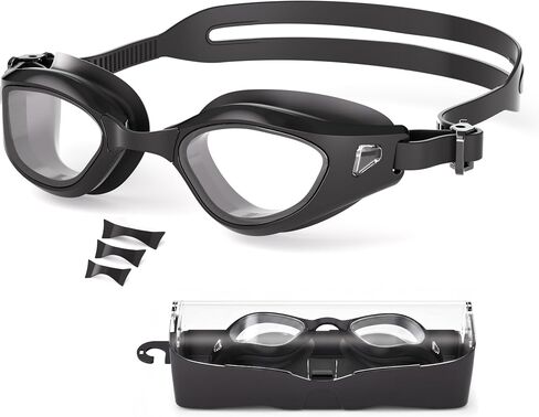 Swimming Goggles, No Leaking Swim Pool Goggles for Adults with Fog-Resistant, UV-Blocking Lenses for Men Women Youth in Kuwait