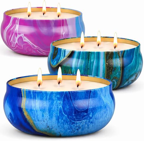 OFUN Large Citronella Candles Outdoor Decorative 55oz, Soy Wax Lemongrass Candle Set 3 Wick, Scented Jar Candle Bulk Up to 240hrs, 3 Pack Summer Camping Candles for Patio Garden Balcony in Kuwait