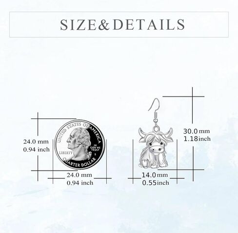 Highland Cow Earrings for Women Highland Cow Dangle Drop Earrings Scottish Highland Cattle Jewelry Gifts for Cow Lovers in Saudi Arabia