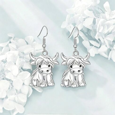 Highland Cow Earrings for Women Highland Cow Dangle Drop Earrings Scottish Highland Cattle Jewelry Gifts for Cow Lovers in Saudi Arabia