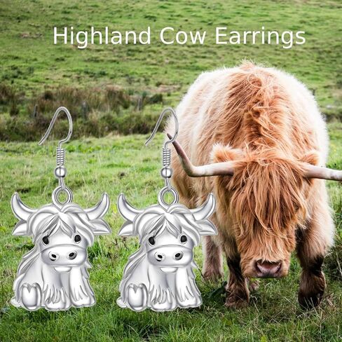 Highland Cow Earrings for Women Highland Cow Dangle Drop Earrings Scottish Highland Cattle Jewelry Gifts for Cow Lovers in Saudi Arabia