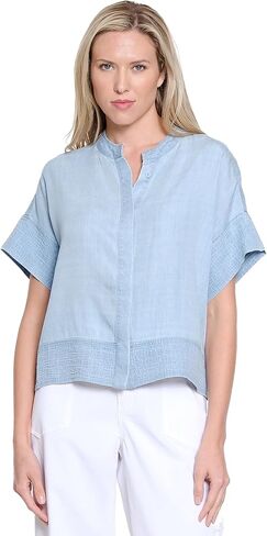 TRU Luxe Women's Stand Collar Button Front in Saudi Arabia