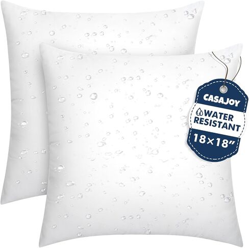 Pack of 4 18x18 Outdoor Pillow Inserts, Water Resistant Throw Pillow Inserts, Cushion Inner Pads for Patio, Furniture, Sofa, Bed, Living Room, Garden Decorative Waterproof Pillow Inserts in Kuwait