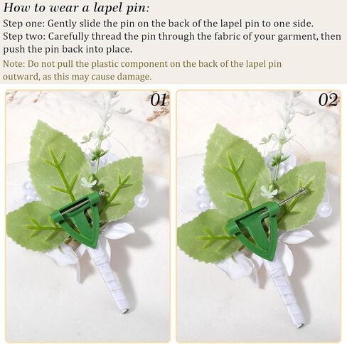 1 Pcs White Rose Boutonniere for Men, Realistic Artificial Lapel Pin Flower for Groom, Groomsmen, Father, Wedding, Prom, Homecoming, Anniversary & Formal Party Suit Decoration (With Safety Pin) in Kuwait