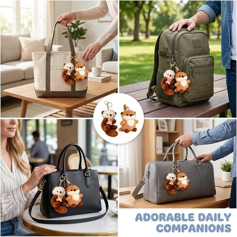 2Pcs Otter Plush, Cute Bag Charms for Women Teens Animal Lovers, Suitable for handbags, wallets, backpacks and car keys in Saudi Arabia