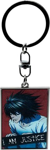 ABYSTYLE Death Note Accessories L Keychain عدسي العدالة سلسلة مفاتيح معدنية مثالية كهدية مذكرة الموت - Anime Manga Merch الرسمية للجماهير in Kuwait