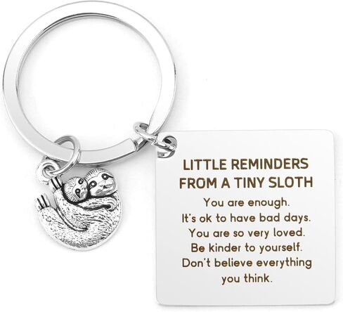 Emotional Support Sloth Positive Keychain Sloth Gifts for Women Men Sloth Gifts Inspirational Keychain Key Ring Motivational Gift Valentines Day Christmas Gift Fathers Mothers Day Birthday Presents in Saudi Arabia