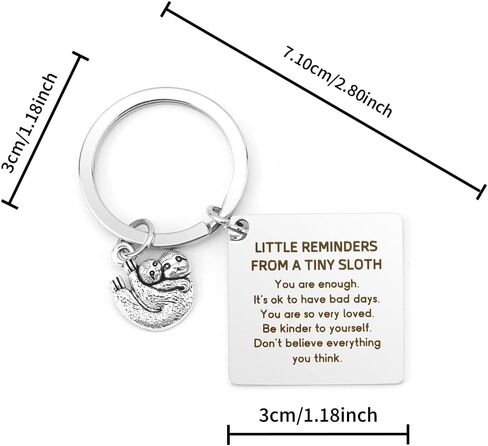 Emotional Support Sloth Positive Keychain Sloth Gifts for Women Men Sloth Gifts Inspirational Keychain Key Ring Motivational Gift Valentines Day Christmas Gift Fathers Mothers Day Birthday Presents in Saudi Arabia