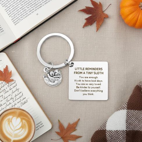 Emotional Support Sloth Positive Keychain Sloth Gifts for Women Men Sloth Gifts Inspirational Keychain Key Ring Motivational Gift Valentines Day Christmas Gift Fathers Mothers Day Birthday Presents in Saudi Arabia