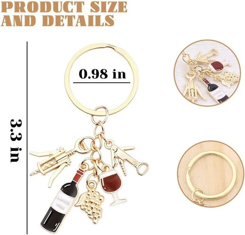 Red Wine Bottle Keychain Keyring for Women Men Backpack Bag Charm for Handbag Tote Bag Accesspries for Women Men Sommelier Wine Lover Birthday Gift Keychain Keyring for Car Key Keychains in Saudi Arabia