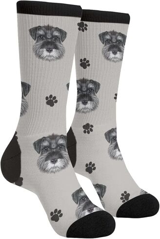 Giinly Schnauzer Dog Socks Novelty Funny Crew Socks Crazy Gifts For Men Women in Saudi Arabia