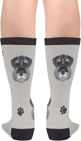 Giinly Schnauzer Dog Socks Novelty Funny Crew Socks Crazy Gifts For Men Women in Saudi Arabia