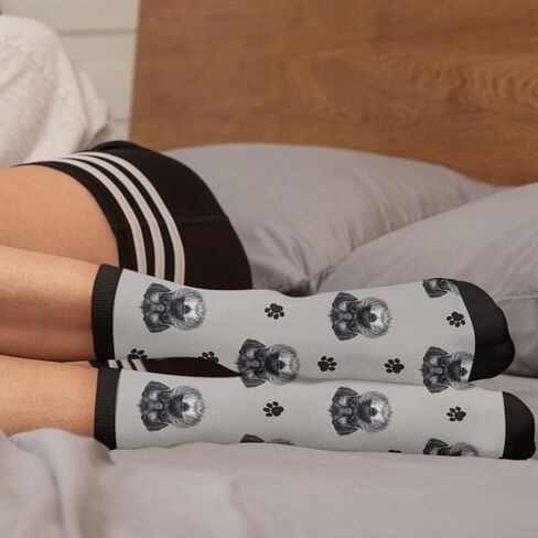 Giinly Schnauzer Dog Socks Novelty Funny Crew Socks Crazy Gifts For Men Women in Saudi Arabia