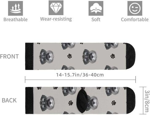Giinly Schnauzer Dog Socks Novelty Funny Crew Socks Crazy Gifts For Men Women in Saudi Arabia