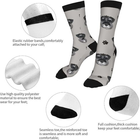 Giinly Schnauzer Dog Socks Novelty Funny Crew Socks Crazy Gifts For Men Women in Saudi Arabia