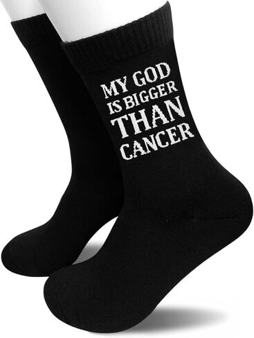 "My God Is Bigger Than Cancer Inspirational Socks - Faith & Hope Gift for Cancer Patients & Survivors.(108) in Saudi Arabia