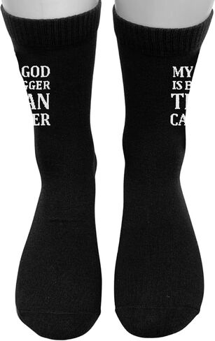 "My God Is Bigger Than Cancer Inspirational Socks - Faith & Hope Gift for Cancer Patients & Survivors.(108) in Saudi Arabia