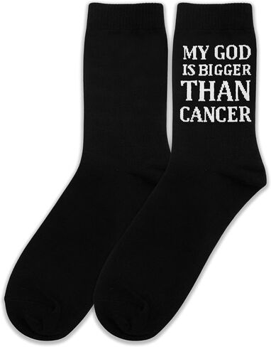 "My God Is Bigger Than Cancer Inspirational Socks - Faith & Hope Gift for Cancer Patients & Survivors.(108) in Saudi Arabia