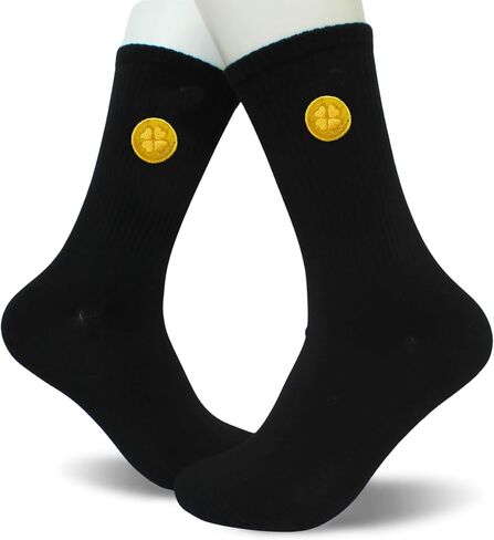 St Patricks Day Embroidered Crew Socks, Lucky Shamrock Irish Holiday Socks for Women Men, Festive Socks in Saudi Arabia