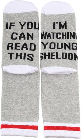 TSOTMO TV Show Socks If You Can Read This I'M Watching Funny Family Socks TV Fans Gift for Men Women (Young Socks) in Kuwait