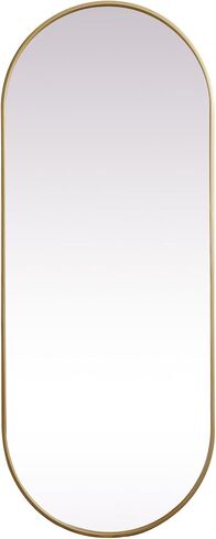 Elegant Decor Asha 24x60 Oval Modern Metal Wall-Mounted Mirror in Brass in Kuwait