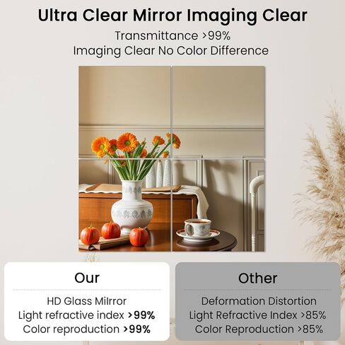Full Length Wall Mirror Tiles, HD Glass Gym Mirror, Set of 12Pcs 12″×16″ Wall Mounted Mirrors for Home Gym, Dance Yoga Studio, Bedroom, Door in Saudi Arabia