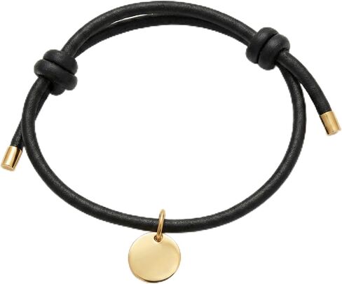 Leporem Duo Knot String Bracelet 18K Gold Plated Disc Charm Artisan Handwear for Everyday Casual Outfits in Saudi Arabia