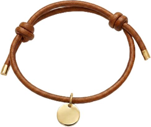 Leporem Duo Knot String Bracelet 18K Gold Plated Disc Charm Artisan Handwear for Everyday Casual Outfits in Kuwait